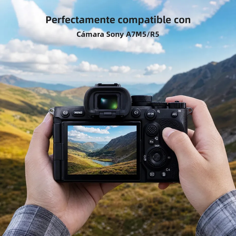 K&F CONCEPT para Sony A7M5 A7R5 Paquete de 3 Protectores de Pantalla para Cámara Vidrio Templado 9H Resistente a Rayones Sin Burbujas Cubierta para Zapata 4