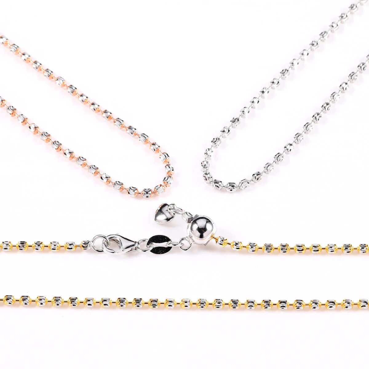 

Necklaces For Women 925 Sterling Silver Two-color Chain Jewelry Adjustable 50 60 CM Neck Necklace Ladies Trend Luxury