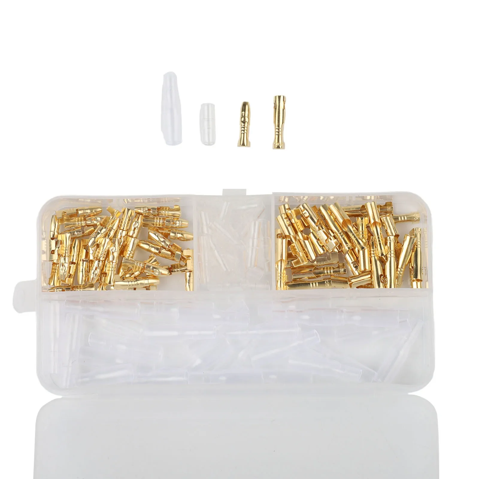 4 0mm Brass Male Female Wire Terminals Connectors 120PCS for Motorcycle Car Boats Electrical Wiring with Storage Case