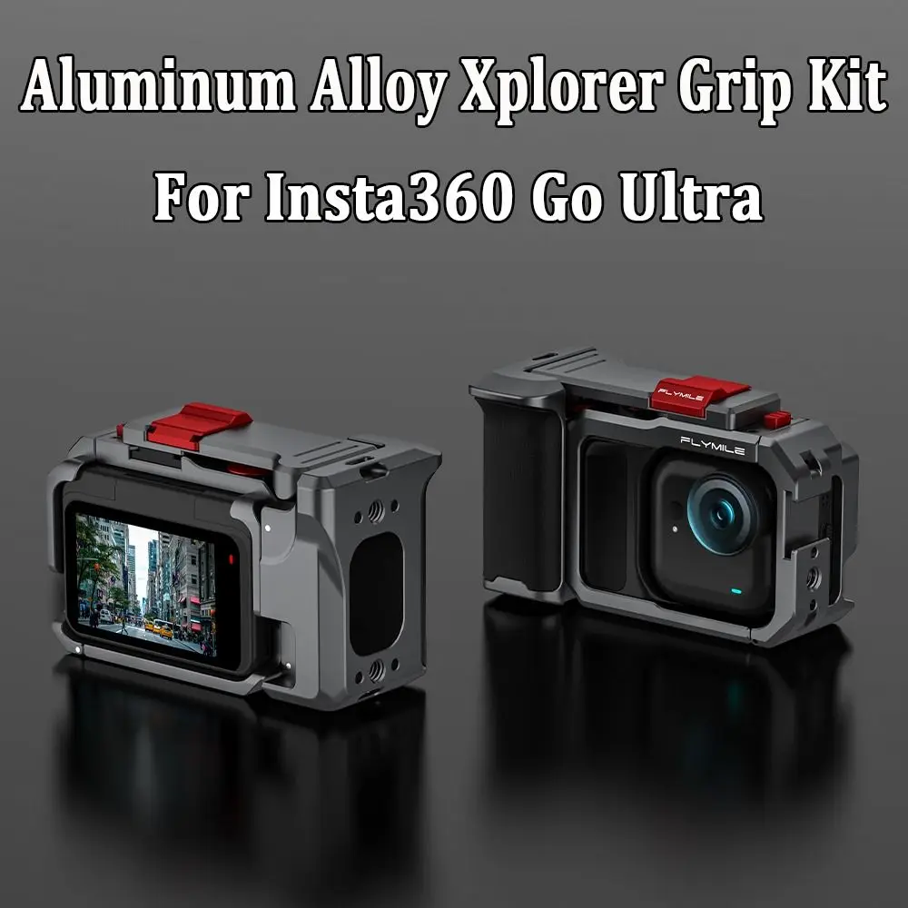 

Aluminum Alloy Xplorer Grip Kit Camera Frame Quick Release Protective Street Grip Vlog Holder for Insta360 Go Ultra
