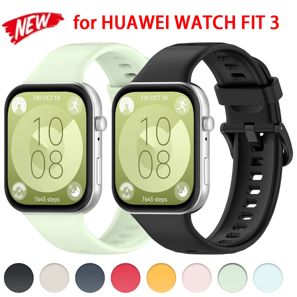 

Silicone Band For Huawei Watch Fit 3 Strap Smartwatch Accessories Replacement Wristband Correa Bracelet Huawei Watch fit3 strap