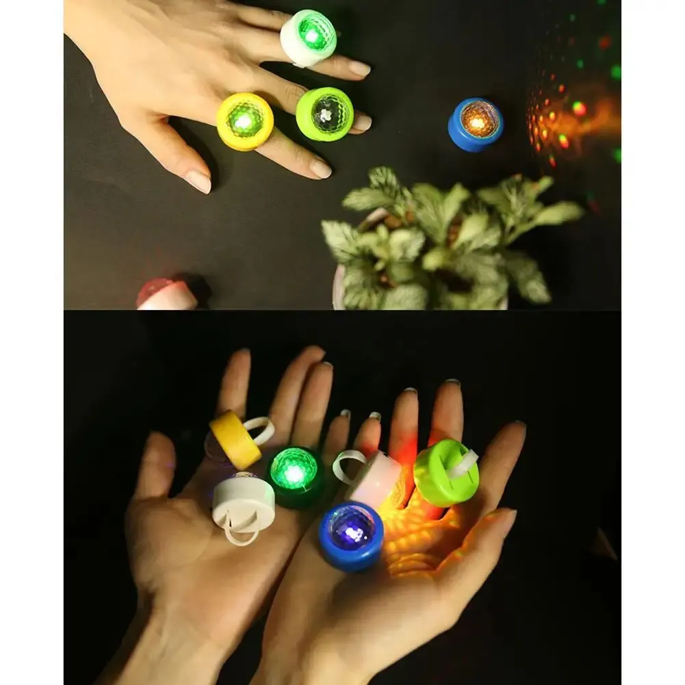 6 Kleuren Led Lichtgevende Vinger Ring Kleurrijke Kristallen Diamant Hand Sieraden Voor Feesten Concert Bar Ktv Podium