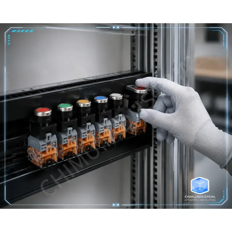 【CHIMU INDUSTRIAL】 LA38-11D Push Button Switch 12V 24V 220V 380V Automatic Reset Start Stop Power Control with Light