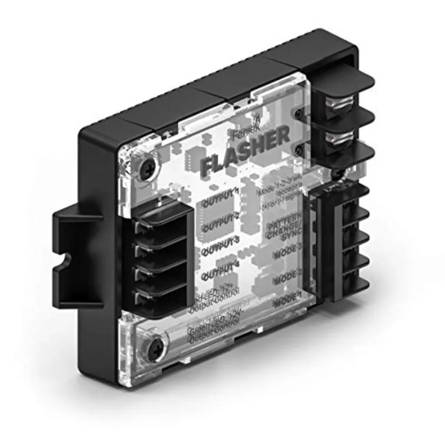 

Feniex 4X Flasher 3 Programmable Modes 4 Output Channels 20-Amp Max Current Emergency Vehicle Light Controller