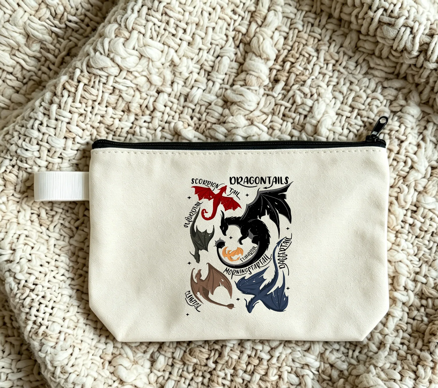 Basgiath War College Stationery Bag Fourth Wing Dragon Rebecca Yoros Canvas Handbag Sarah J Mass Merch Cool Dragon Bag Fans Gift