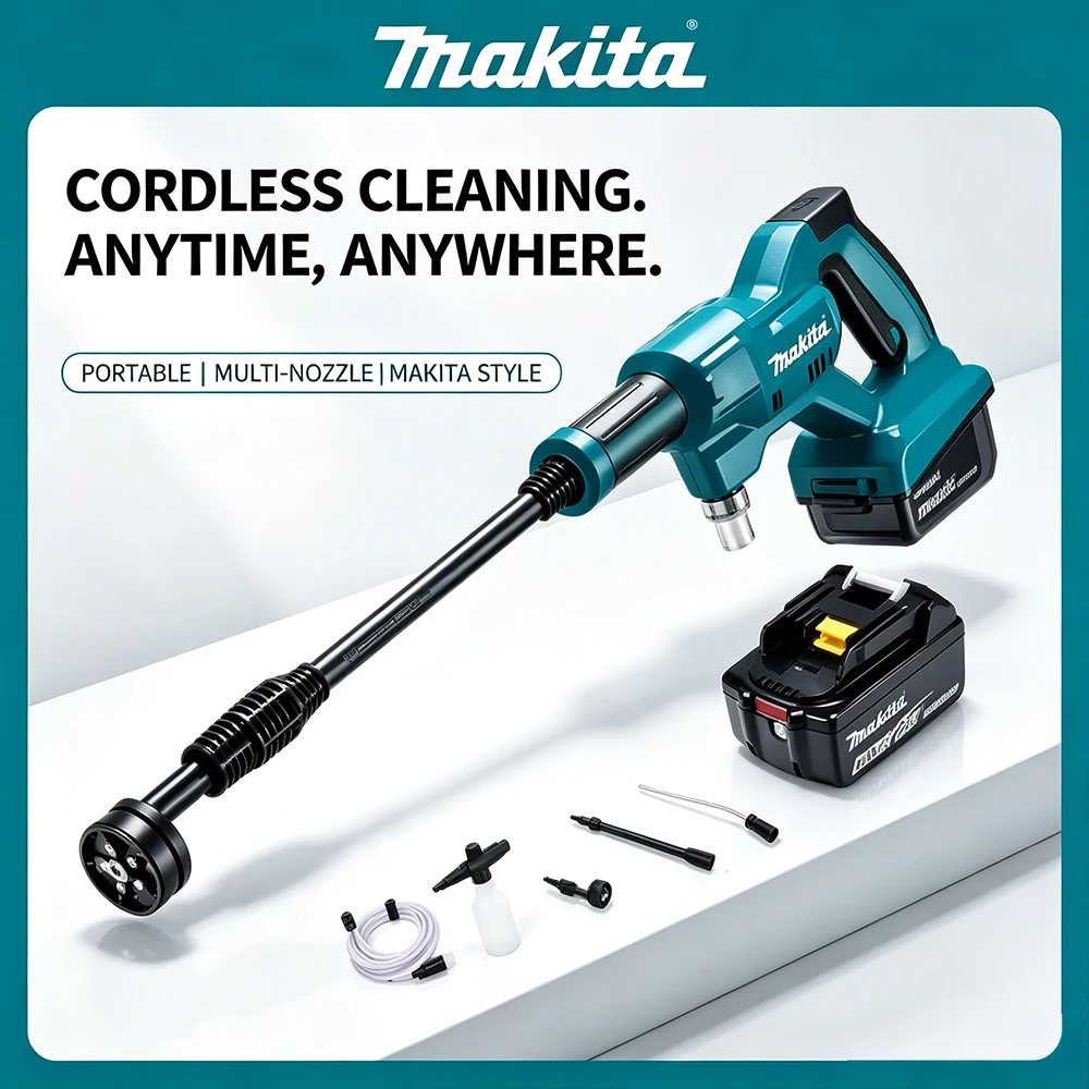 Makita DHW180 Wireless High Pressure Car Wash Gun Outdoor Cleaner 18V Battery For Gardens Vehicles Household Daily Cleaning Work