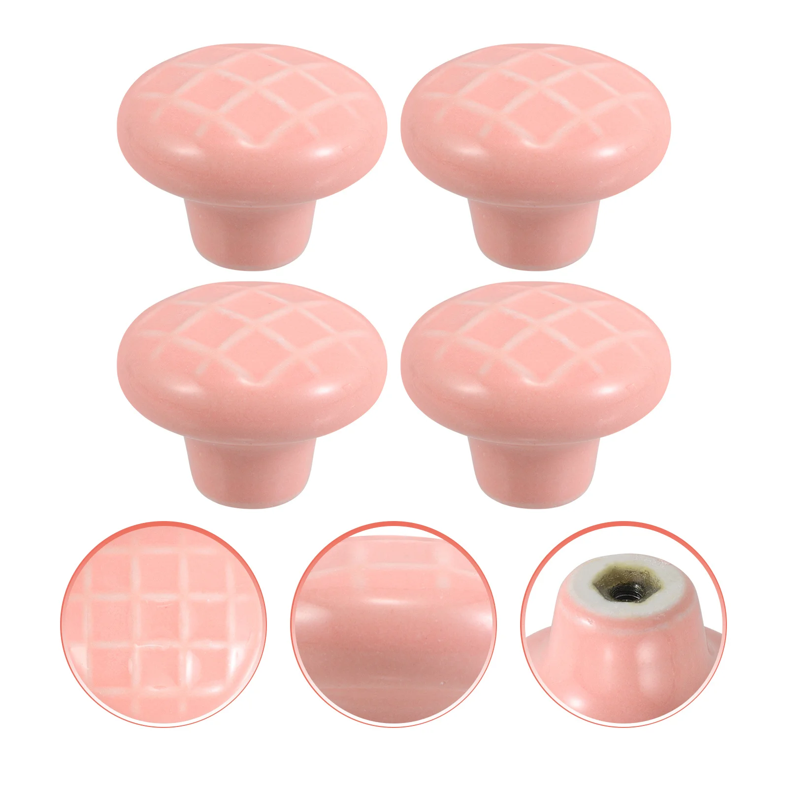 

4Pcs Cute Ceramic Cabinet Handles Pink Retro Knobs for Dresser Bathroom Vanity Easy Install Drawer Pulls Home Decor Upgrade