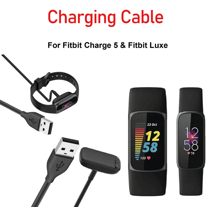 Für Fitbit Charge 6/ Fitbit Charge 5/ Fitbit Luxe Ladegerät, USB-Ladegerät, Smartwatch-Ladekabel, Ersatz-Ladegerät, 3,3 Fuß