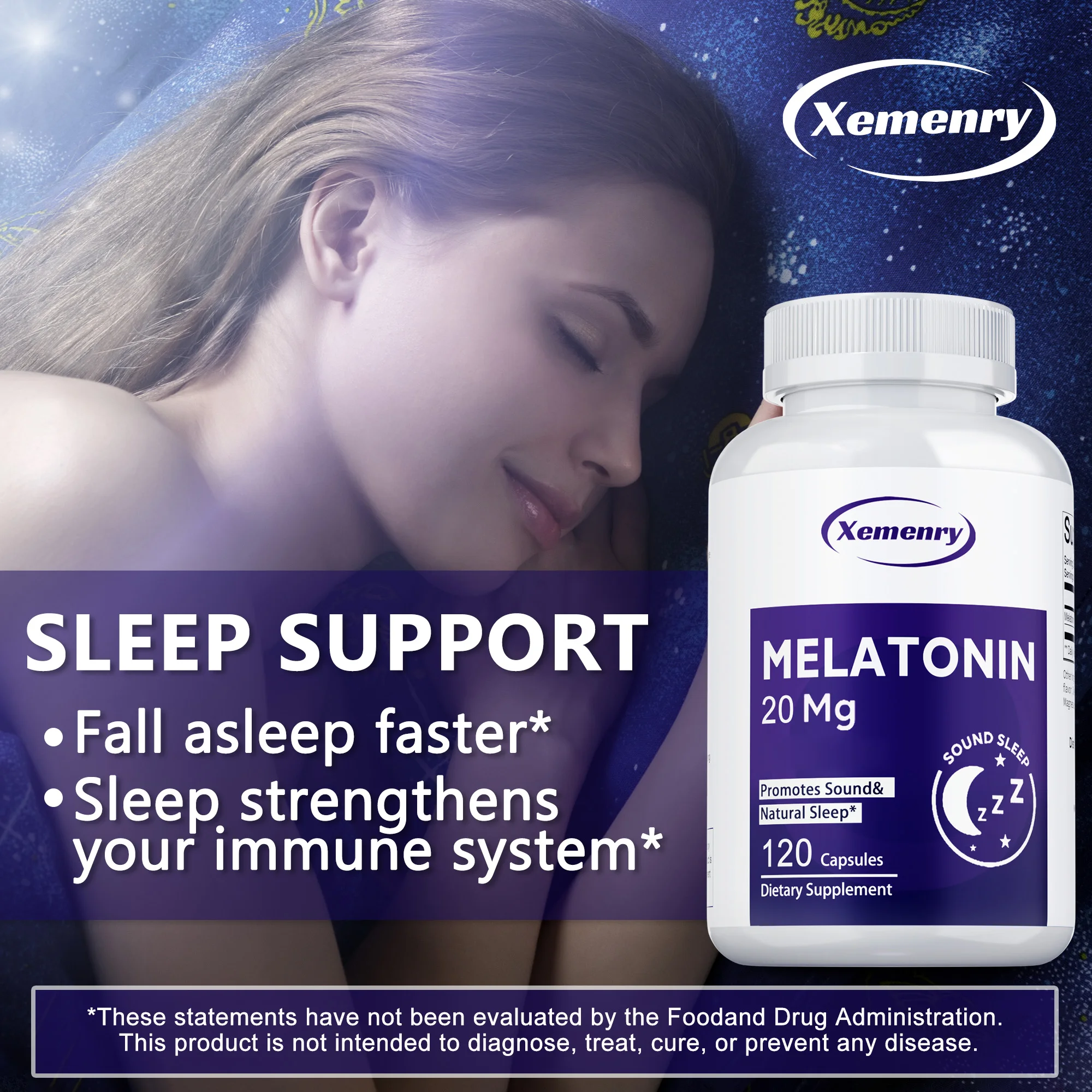 

Melatonin 20 Mg - Improve Mood, Fight Insomnia, Fall Asleep Faster, Regulate Rhythm, Improve Sleep Quality, Increase Energy