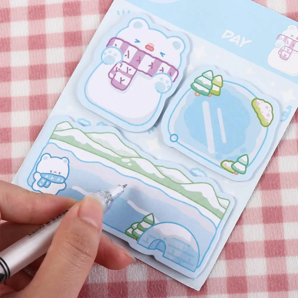 60 Sheets Kawaii Creative Combination Sticky Notes Portable Cartoon Memo Pads Special Shaped Self-adhesive Scrapbooking Stickers
