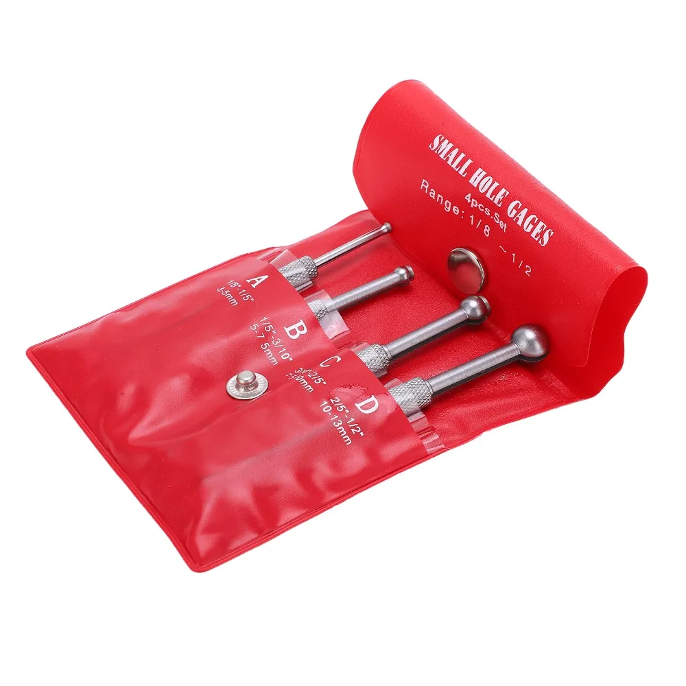 4 pcs 1/8 to 1/2 inch Small Hole Gauge Set​ Ball Type​ Hardened Telescoping Bore Gauge​ 3-13mm​ Telescoping​ Bore Gauge Set​