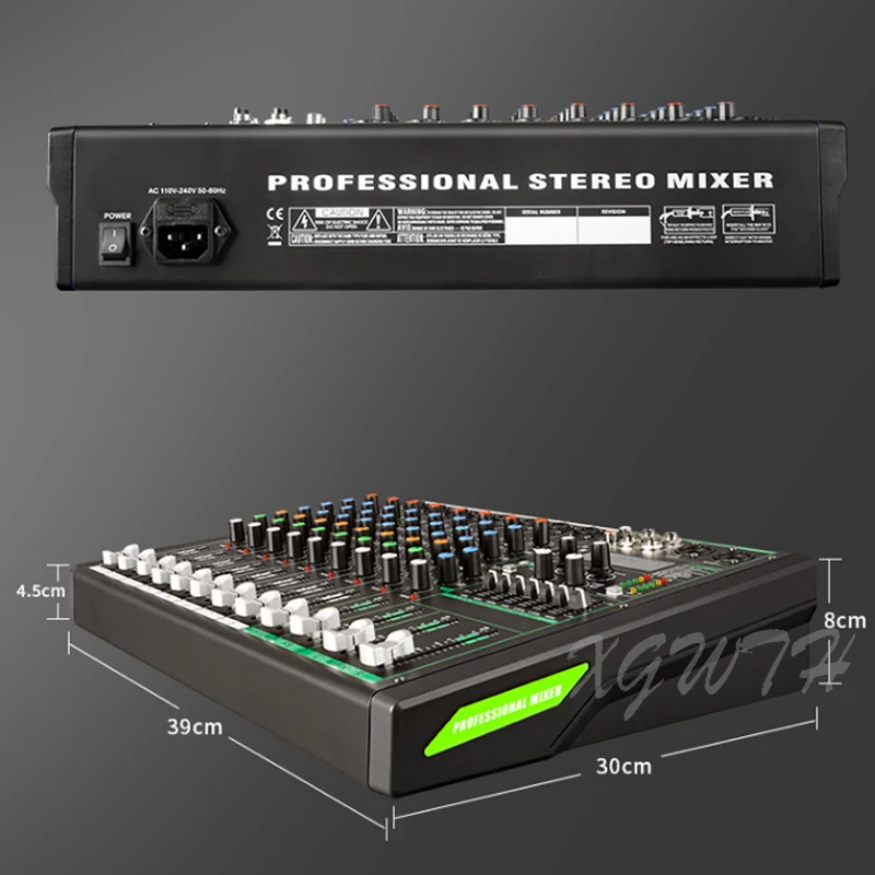 Портативный 8-канальный микшер, звуковая микшерная консоль с Bluetooth 48 В, фантомное питание 99, цифровой ревербератор, сценическое оборудование для диджея