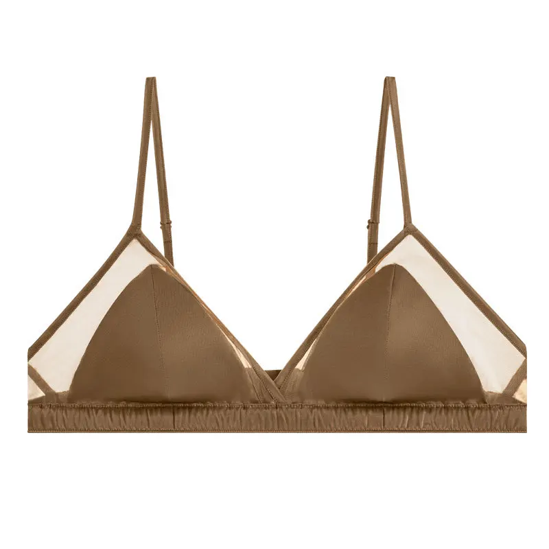 Women'S Bra Without Rods Sexy Bras French Style Mulberry Silk Solid Color Comfort Breathable Underwear Female Fashion Lingerie