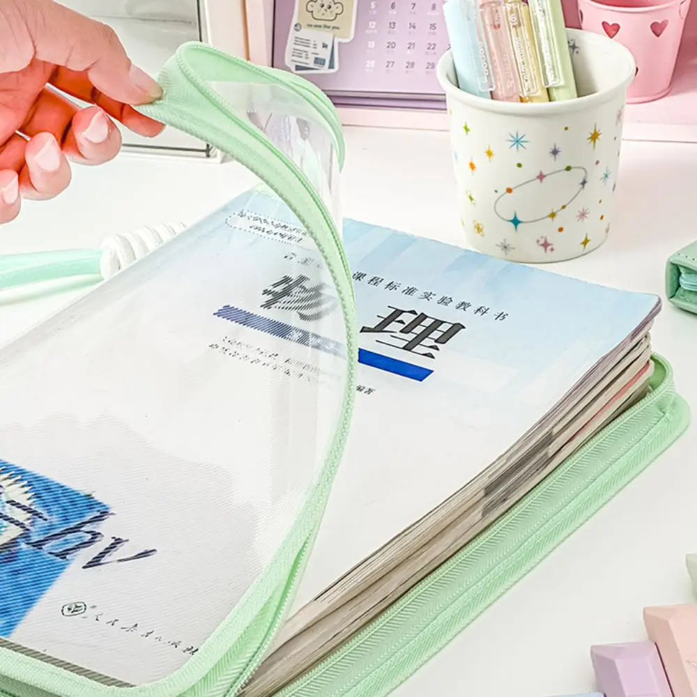 INS with Clipboard A4 Folder Writing Pad Large Capacity A4 File Pocket Handle Multifunctional Stationery Organizer Pouch Kids