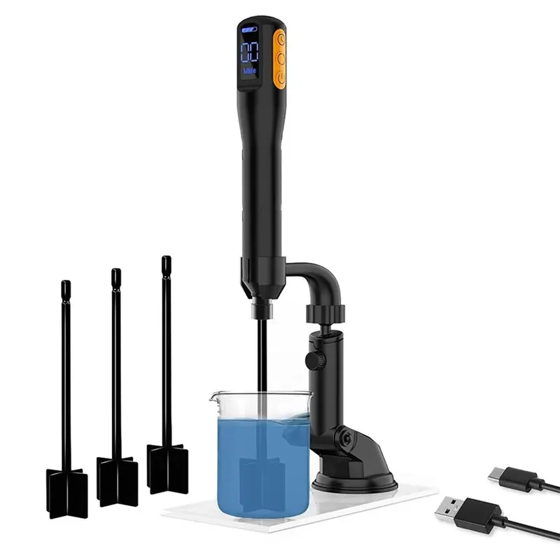 A01F-2X Upgraded Resin Mixer, Epoxy Resin Electric Stirrer, Paint Mixer & Timed Epoxy Resin Mixer With Mixer Stand