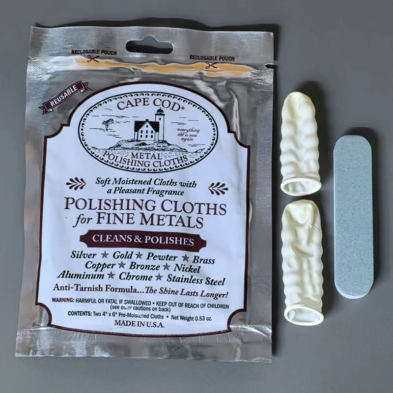 

American CAPE COD Twin Pack Polishing Cloth for Fine Metals Watch & Jewelry Scratch Removal Maintenance Gift Set Repair Parts