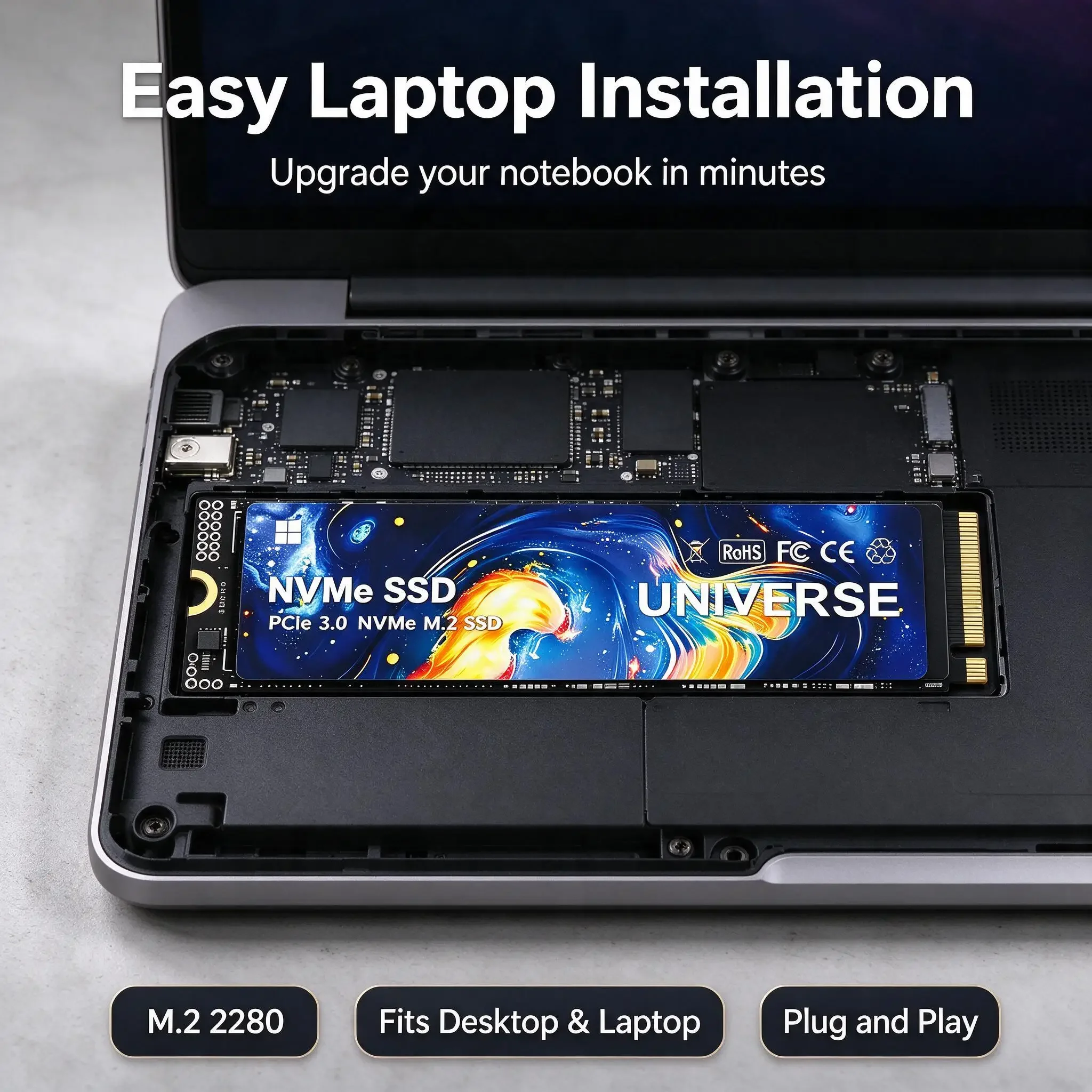 UNIVERSE Built-in M.2 NVMe SSD, 4TB/2TB/500GB/1TB, Fast Speed Storage Drive, Laptop, Gaming, PC, Desktop. Max Core.