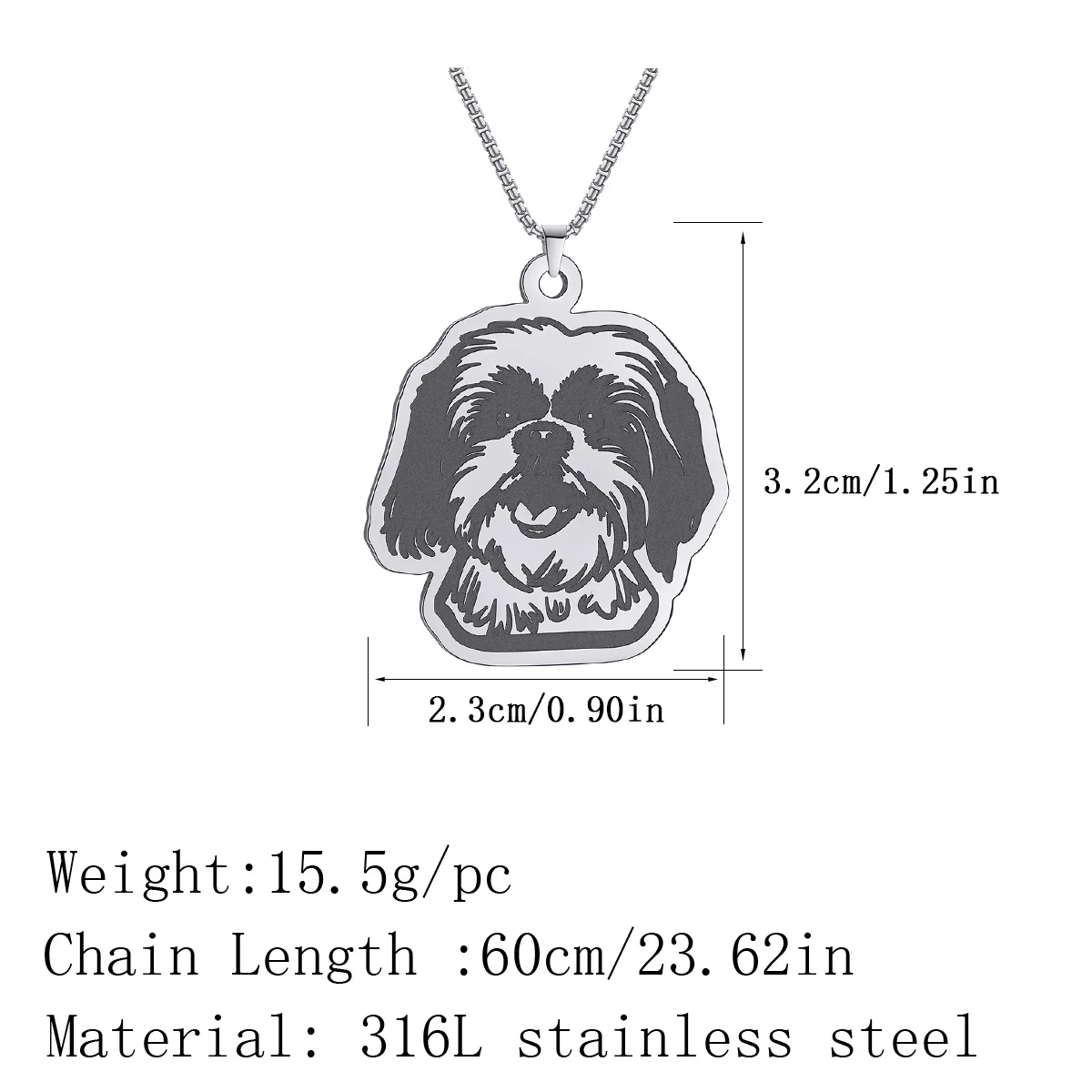 CHENGXUN Shih Tzu Pendant Necklace For Women Men Jewelry Accessories Cute Neck Chain Necklace Birthday Gifts