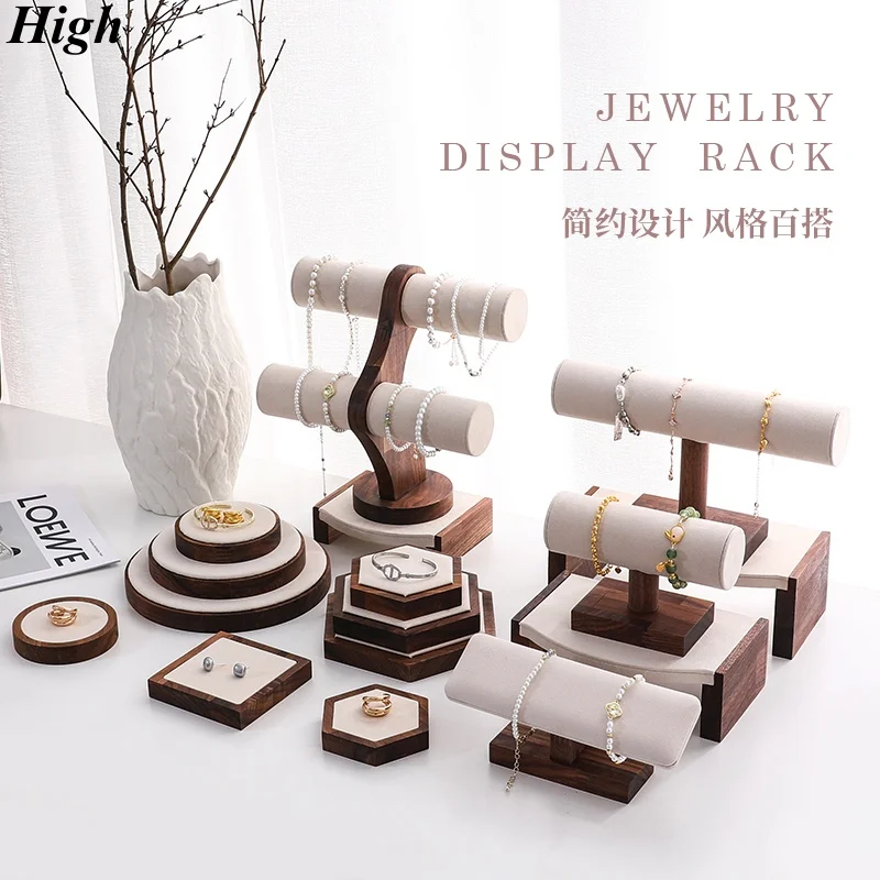 

Bamboo Three-Layer Bracelet Holder Jewelry Display Stand Chain Hanging Rack Desktop Storage Organizer for Bracelets And Necklace