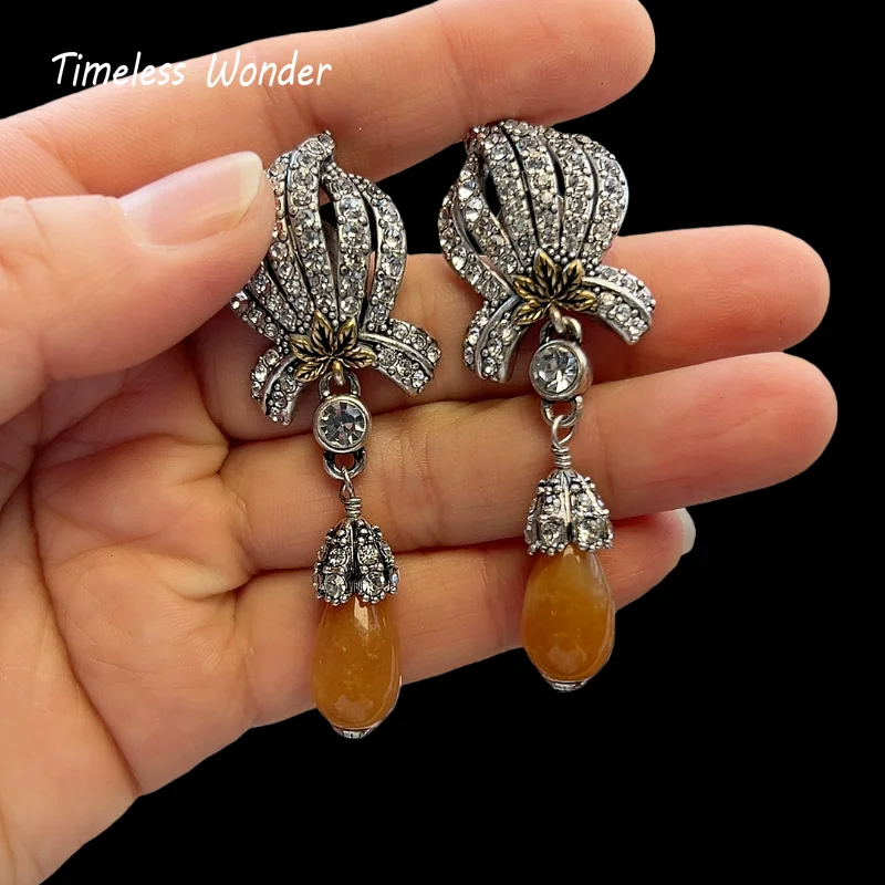 

Timeless Wonder Fancy Zircon Geo Floral Button Earrings for Women Designer Jewelry Punk Sweet Gift Rare Top Classy 3346