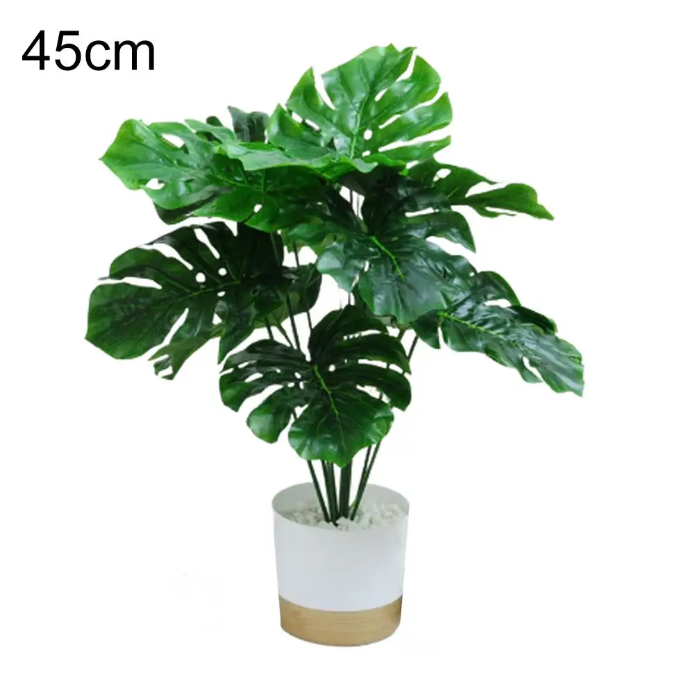 

2 набора искусственных тропических растений-белые цветочные горшки, украшения для дома и офиса, искусственные украшения, искусственные растения