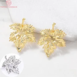 (1192)6PCS 22x27MM 24K Gold Color Brass Leaf Leaves Charms Pendants High Quality Jewelry Making Findings Accessories Wholesales