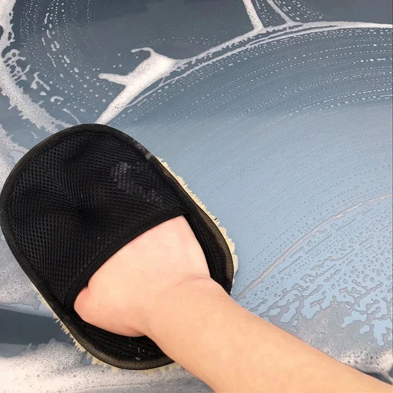 Car Wash Mitt elastic cuff and microfiber glove detail