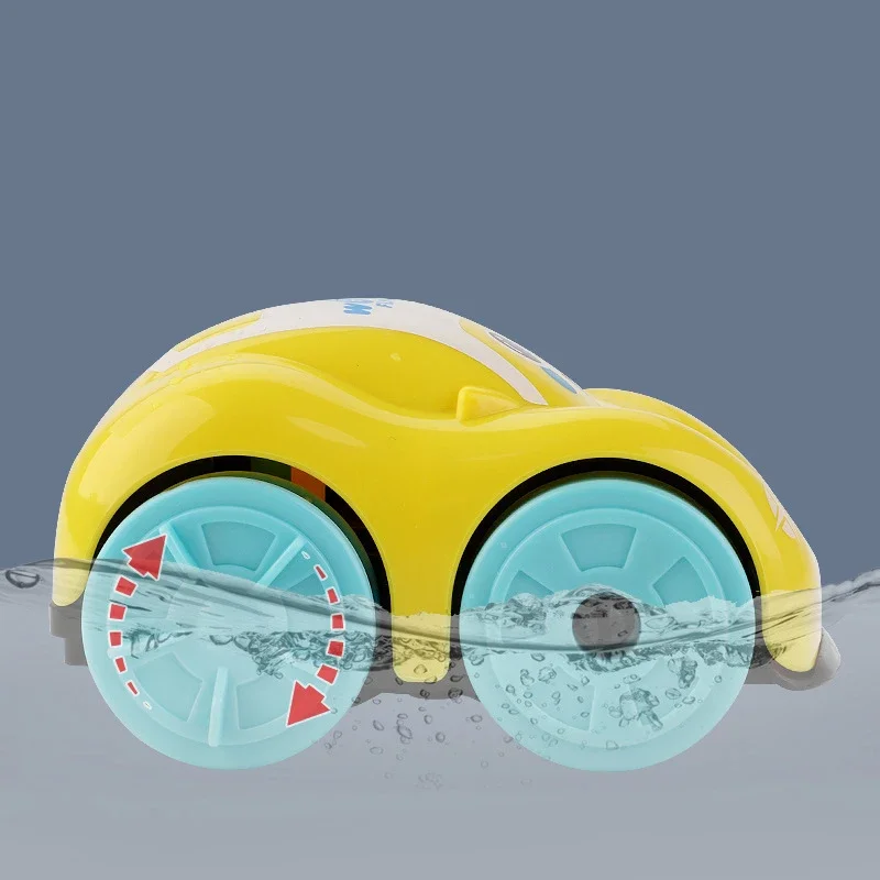 Bath Toys Water Playing Toys ABS Clockwork Car Cartoon Vehicle Baby Toy Kids Gift Amphibious Cars Bathroom Floating Toy for Kid
