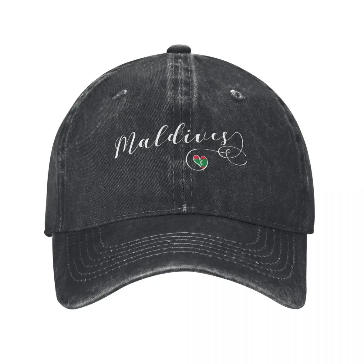 Republic of Maldives, Maldives Flag, Maldives Heart Baseball Cap Bobble Hat Luxury Hat Mens Hats Women's