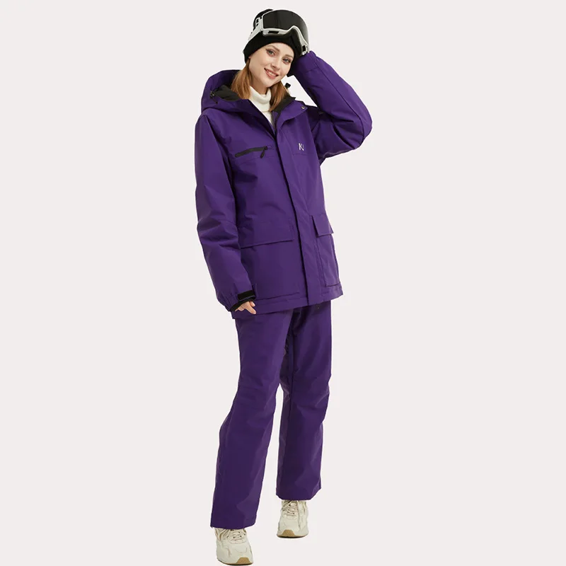 

New Winter Skiing Two-piece Top Pants Men Women Windproof Waterproof Skiing Set Warm Durable Breathable Outdoor Sports Ski Suit