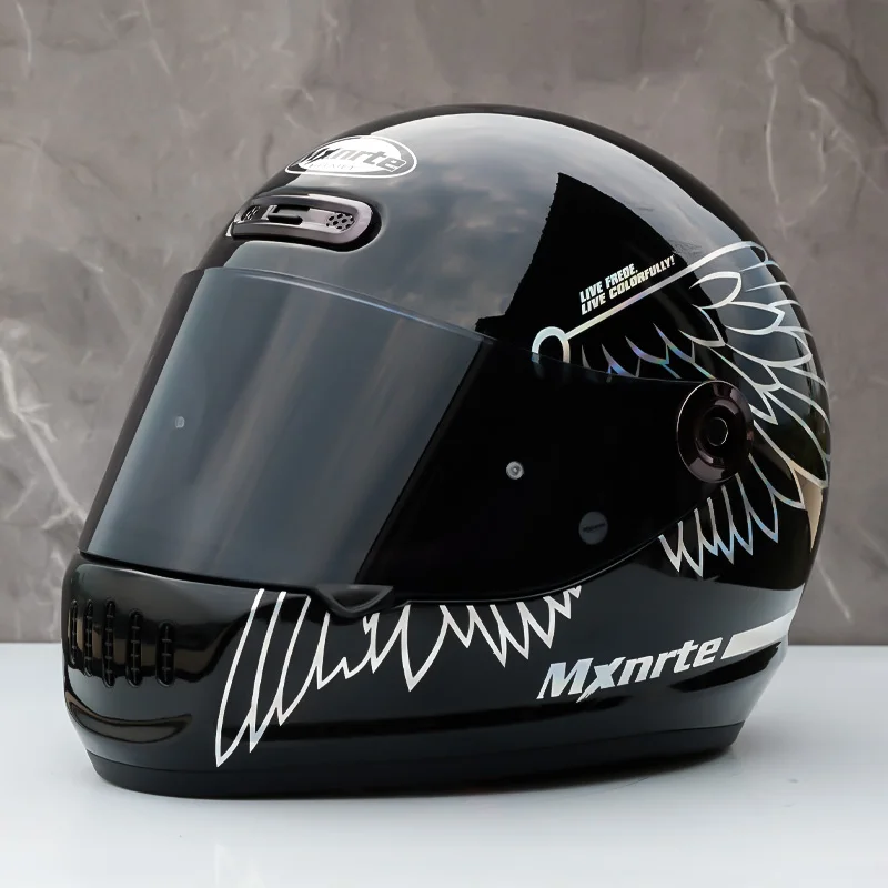

Colorful Wings Retro Helmet Unisex Racing Motorcycle Adult Vintage Helmet Summer Season Full Face Helmet Casque DOT Approved