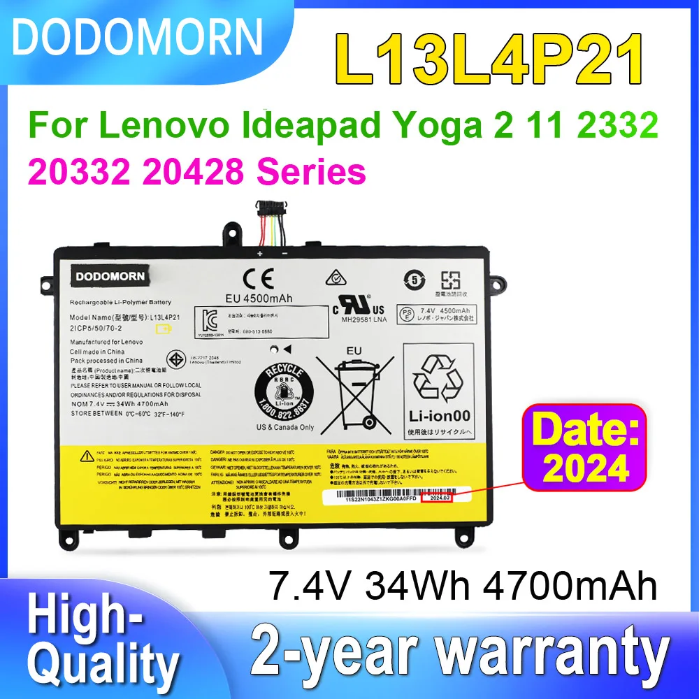 L13L4P21 L13M4P21 Battery For Lenovo Ideapad Yoga 2 11 20332 2332 20428 Series Laptop Batteries 7.4V 34Wh With Tracking Number