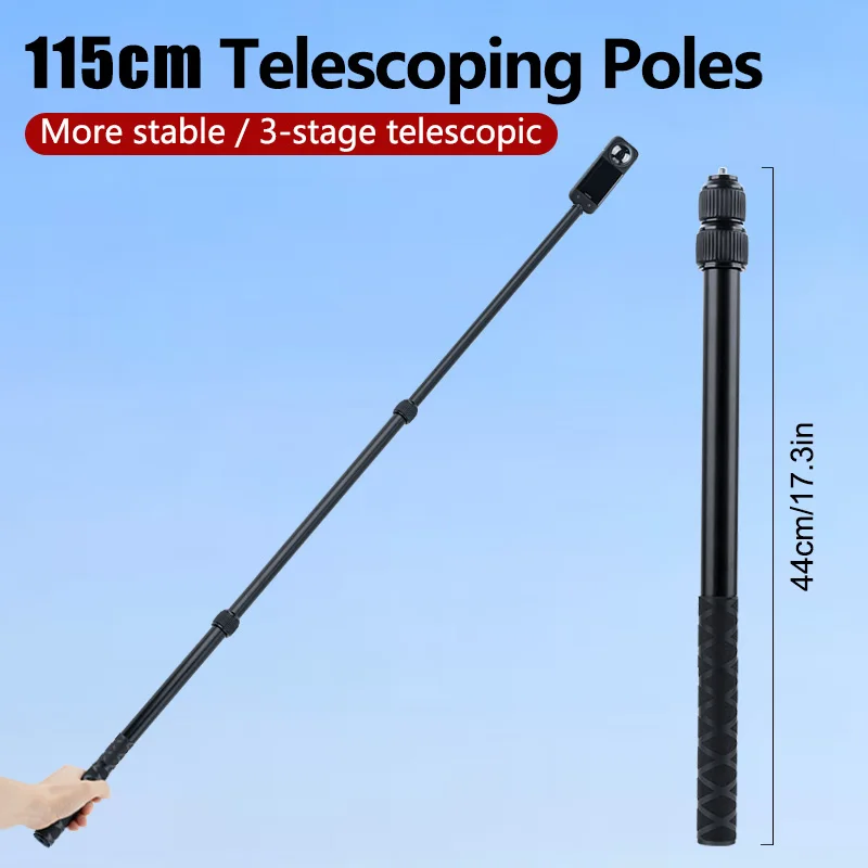 

115cm Extension Rod Pole Selfie Stick Telescopic For Riding Motorbike DJI Gopro Mobile 3 4 Action Camera Gimbal Accessories