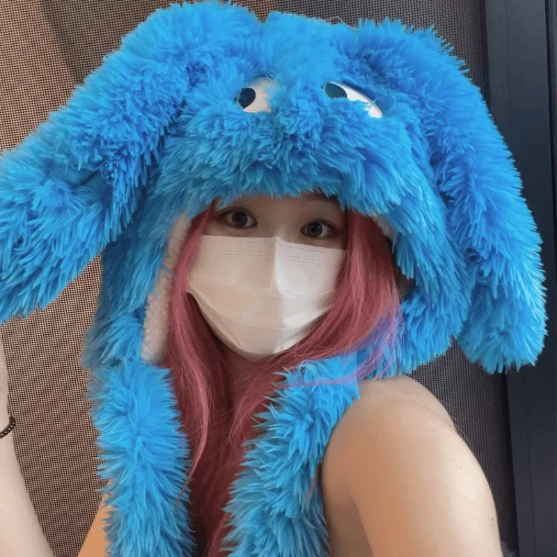

Cute Big Eyes, Puppy Ears, Plush Hat Suitable for Children's Autumn and Winter Style, Thick and Warm, with Tie Up Accessories