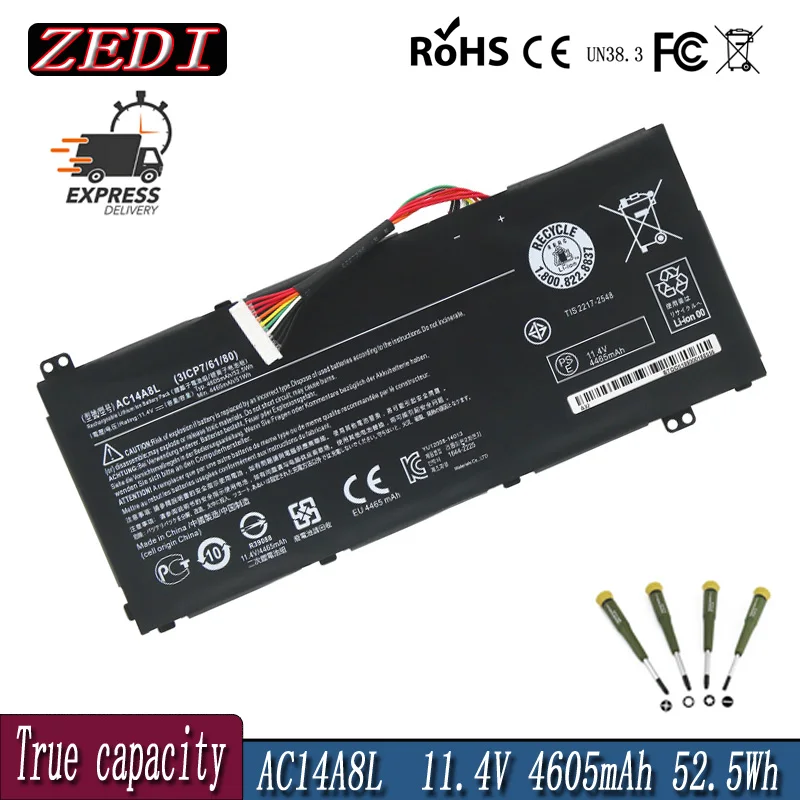 

ZEDI Original 11.4V 4605mAh Laptop Battery AC14A8L KT.0030G.001 for ACER Aspire V15 Nitro VN7 VN7-571 VN7-571G VN7-591 VN7-591G