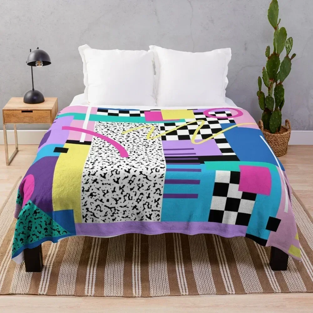 

Memphis Pattern 110 - Retro 90s / 80s Throw Blanket Multi Use Warm Blanket for Living Room Bedroom