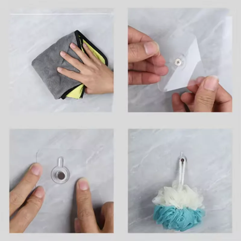 خطاف ذاتي اللصق، إطار صورة لاصق قوي، خطافات أظافر شفافة، شماعات جدارية سلسة، حامل ملصق حائط على مدار الساعة