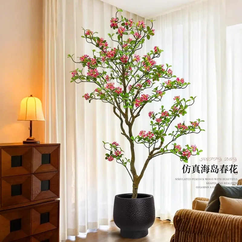 

Advanced bionic green plant 2025 new simulated green plant island spring flower indoor living room large decorative ornament