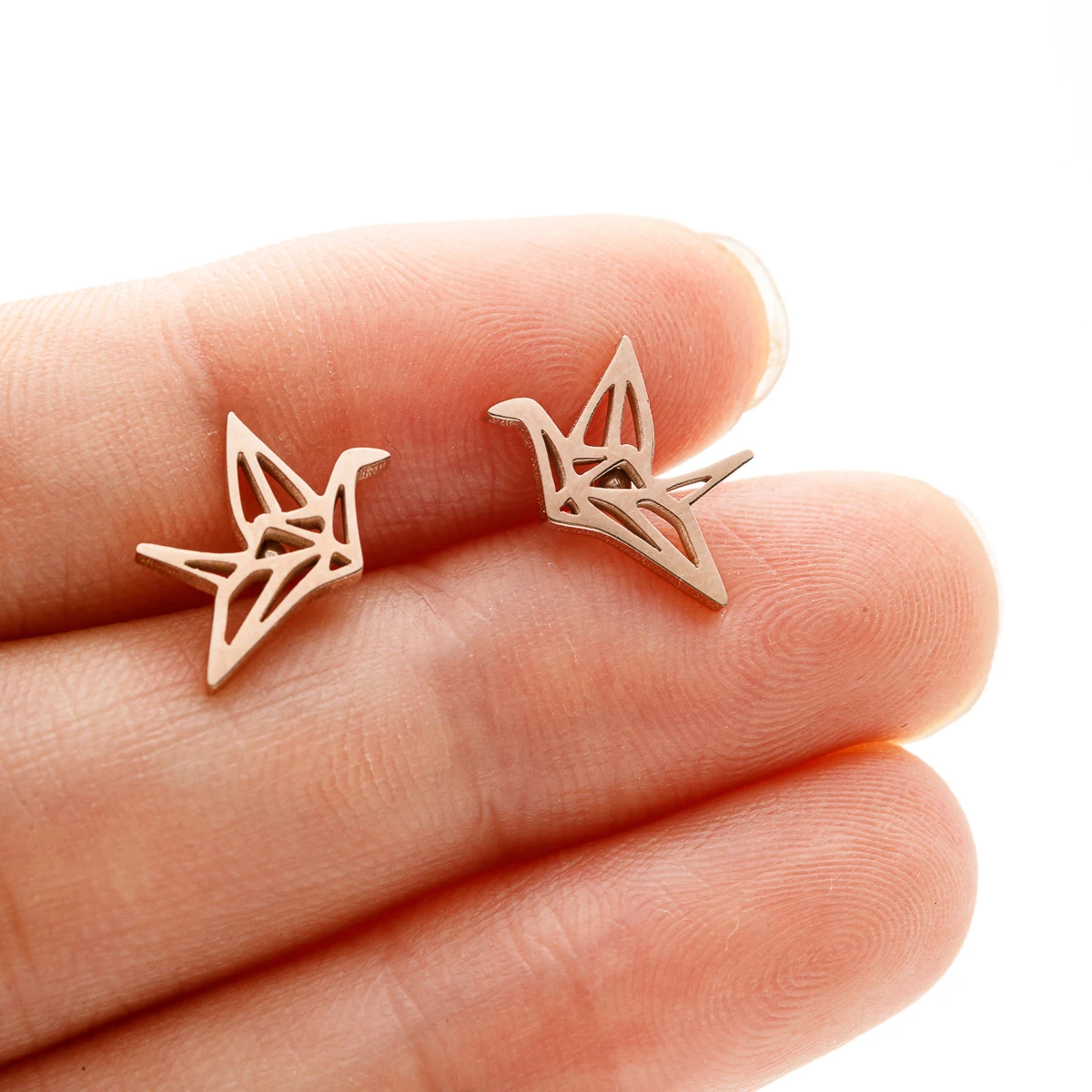 1 Pair Fashion Earrings Lovely Wild Origami Crane Stud Earrings for Women Fancy Pendientes Birds Earrings Wedding Earrings