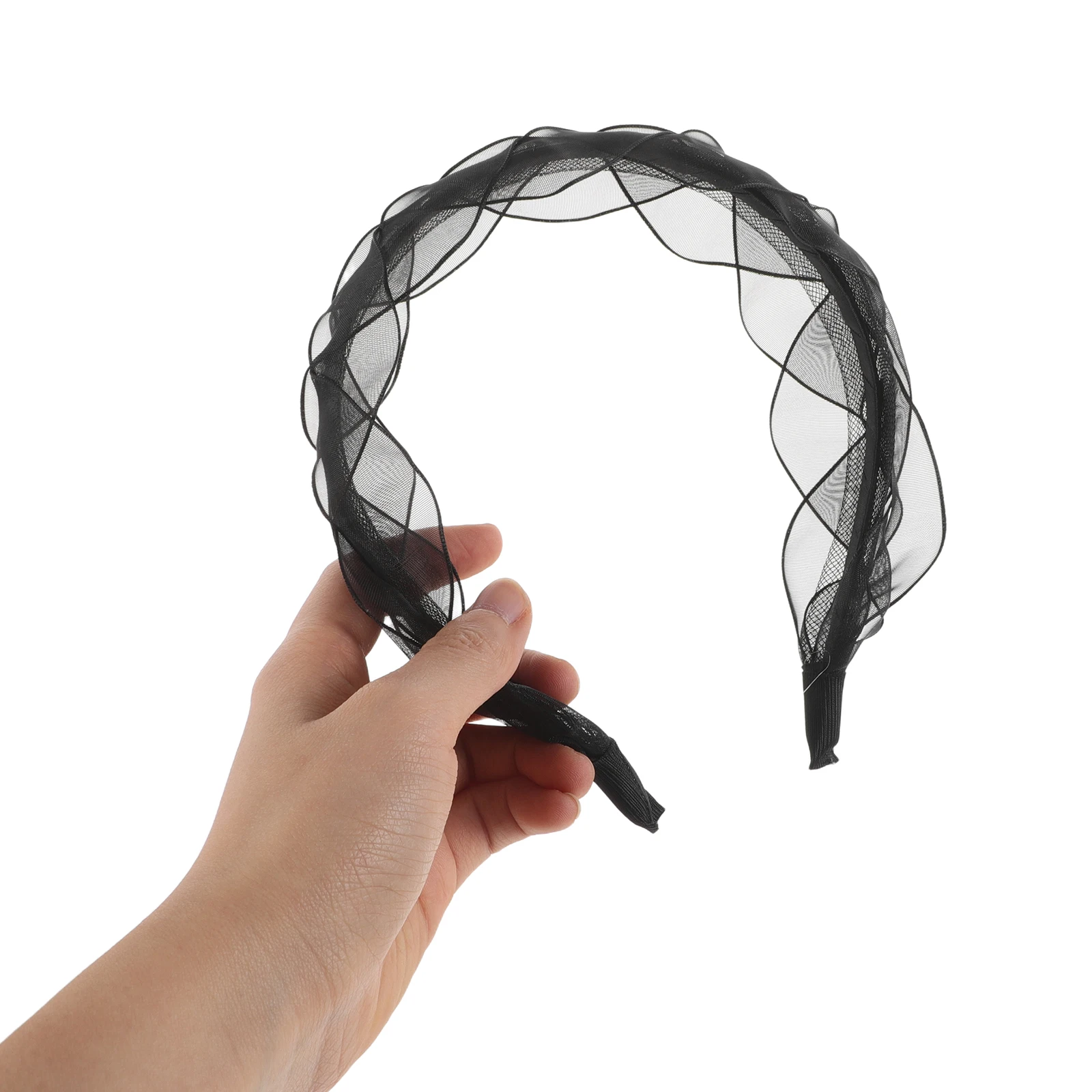 

Elegant Headband Bridal Hair Accessories Girls Headband Retro Mesh Elastic Fashion Holiday Decorative Female for Weddings