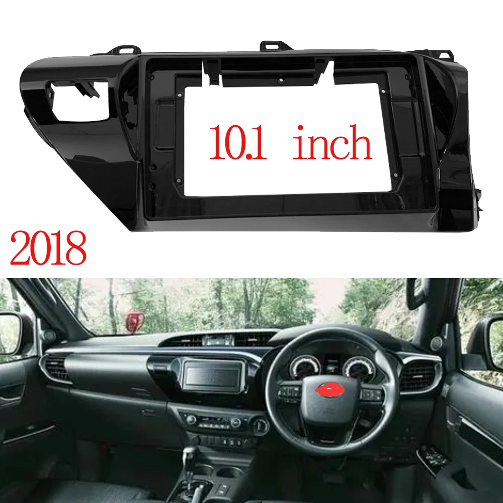 for Toyota Hilux 2018 Car  Audio Radio 10.1 Inch 2 Din Fascia Frame Adapter  CD/DVD Player Stereo Panel Dash Trim