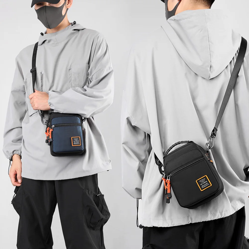 Männer Cross Body Schulter Top Griff Tasche Tasche Klappe Nylon Militär mode männlich kleine Schlinge Umhängetaschen Mini Handtasche – Detail 2