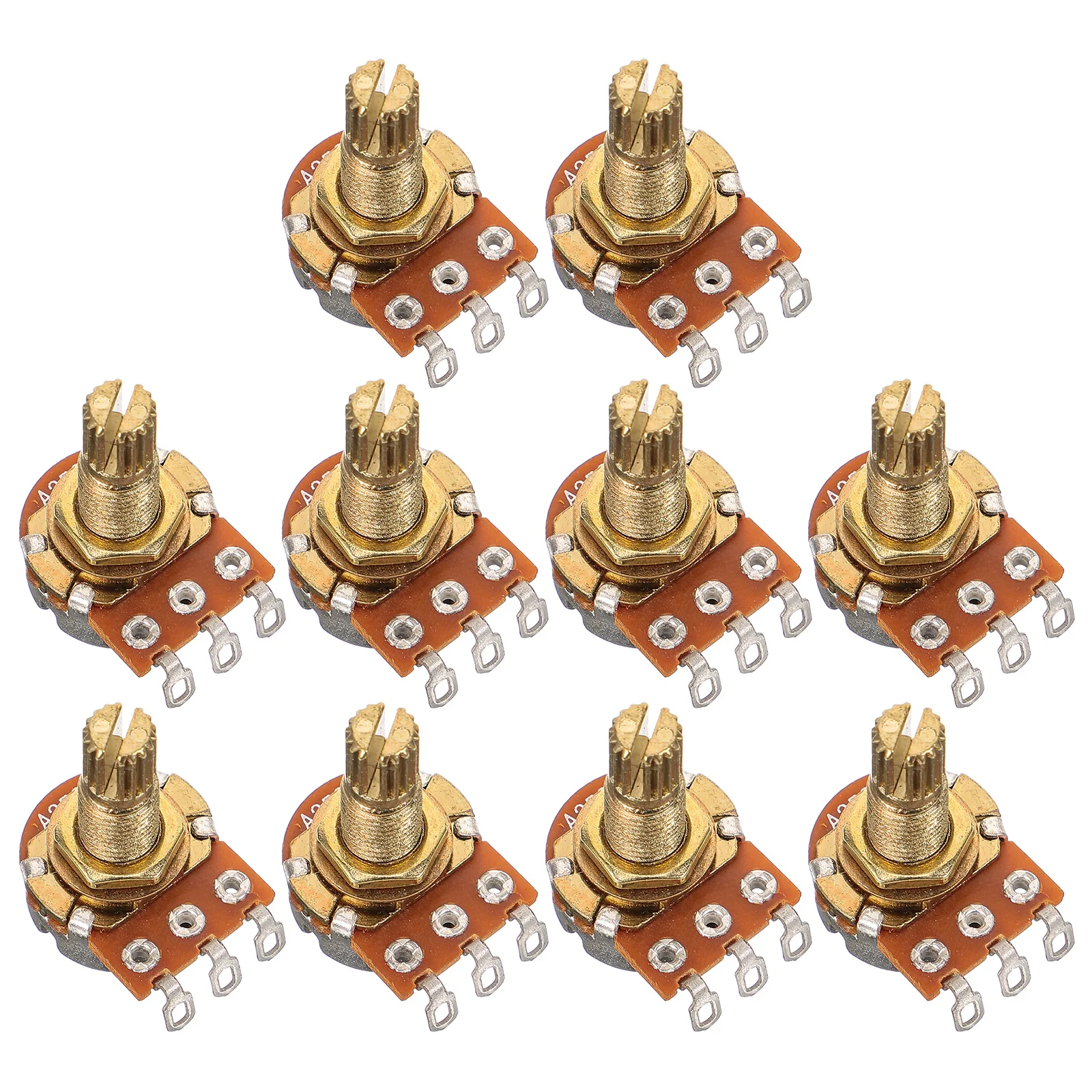 

10Pcs Guitar Potentiometer 250k Metal Pot Short Split Shaft Audio Pot Replacement for Electric Guitar Repair Kit