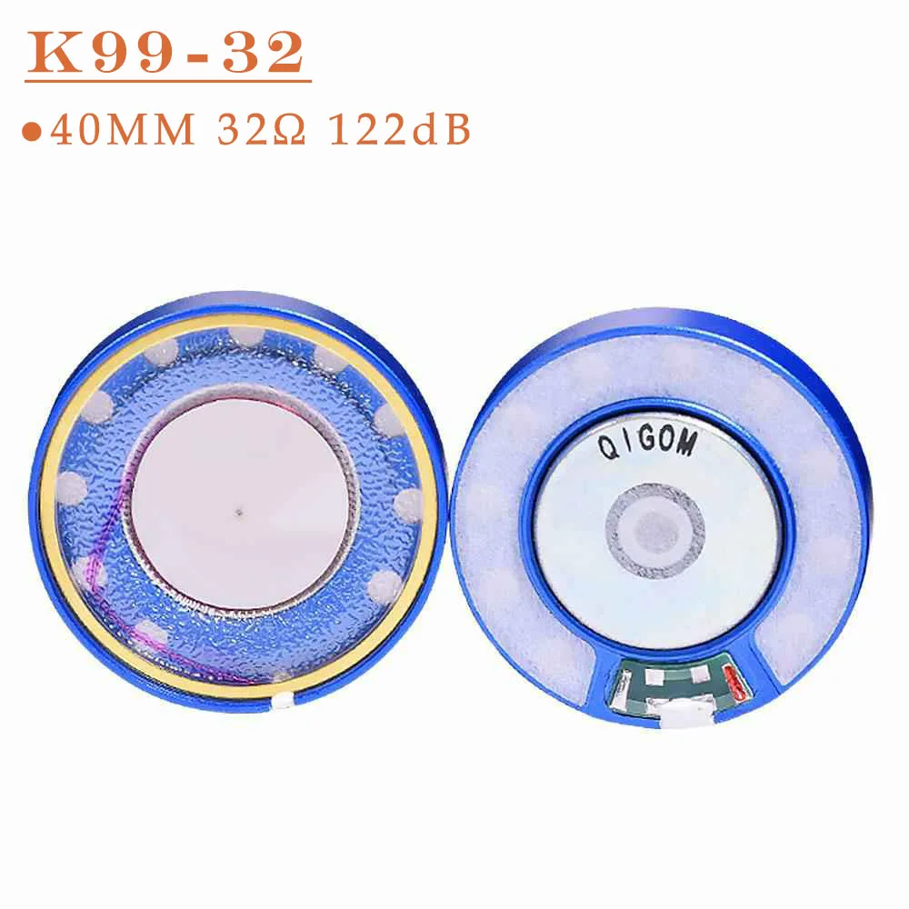 QIGOM Earphone Speaker K99 1 Pair, 40MM 32Ω/64Ω/500Ω 122dB/112dB, Earphone Speaker Vocal High Fidelity for Monitor Headset