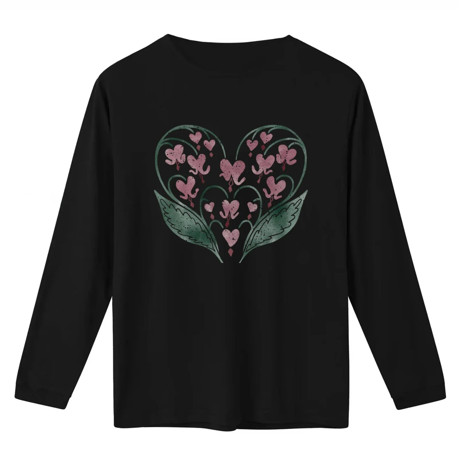 Bleeding Heart Flowers Spring Flower T-Shirt Summer Casual Cotton Tee Oversized Streetwear Tops Vintage Graphic Print