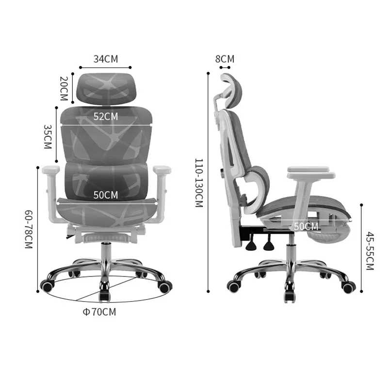 Sedia ergonomica con gambe incrociate Computer da gioco Supporto per la schiena traspirante Bancone reception lombare per mobili per ufficio domestico aziendale