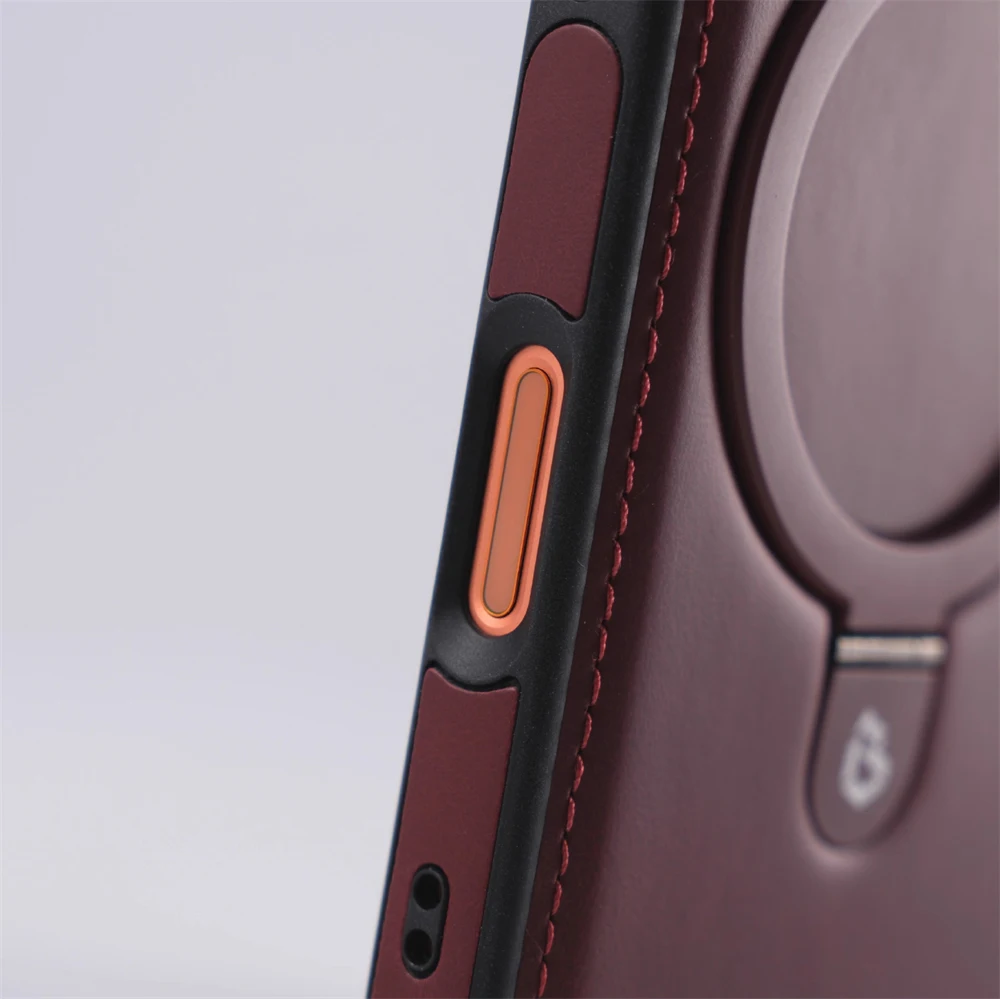 Magnetyczny uchwyt pierścieniowy, etui z PU skóry odporne na wstrząsy do iPhone 18 17 Pro Max 16 15 14 13 12 Plus, kompatybilne z bezprzewodowym ładowaniem Magsafe. — zdjęcie produktu 6