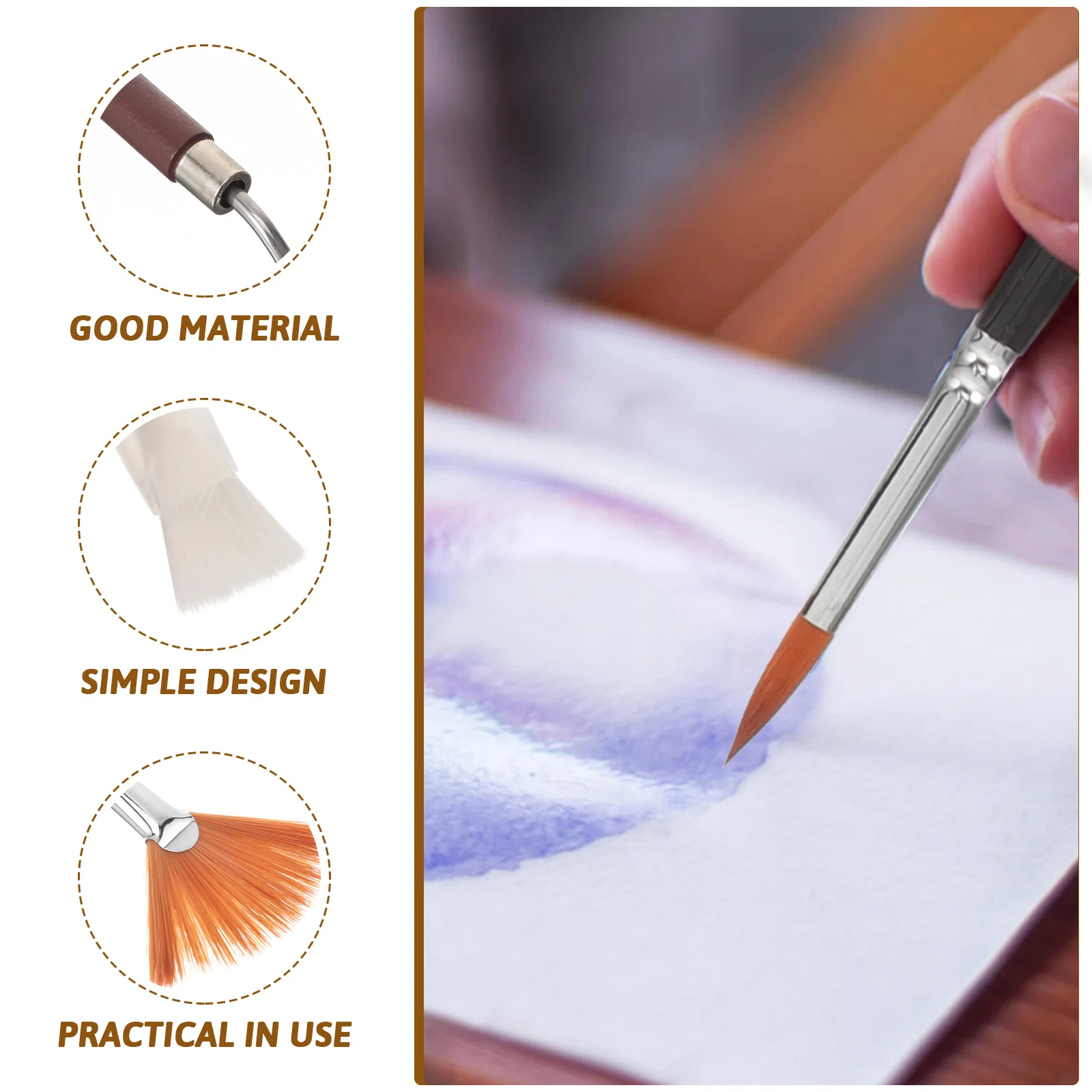 

1 set 1 Set Watercolor Paintbrushes Lightweight Portable Brush Set For Artists Oil Acrylic Art Supplies Pigment Mixing Face Bulk