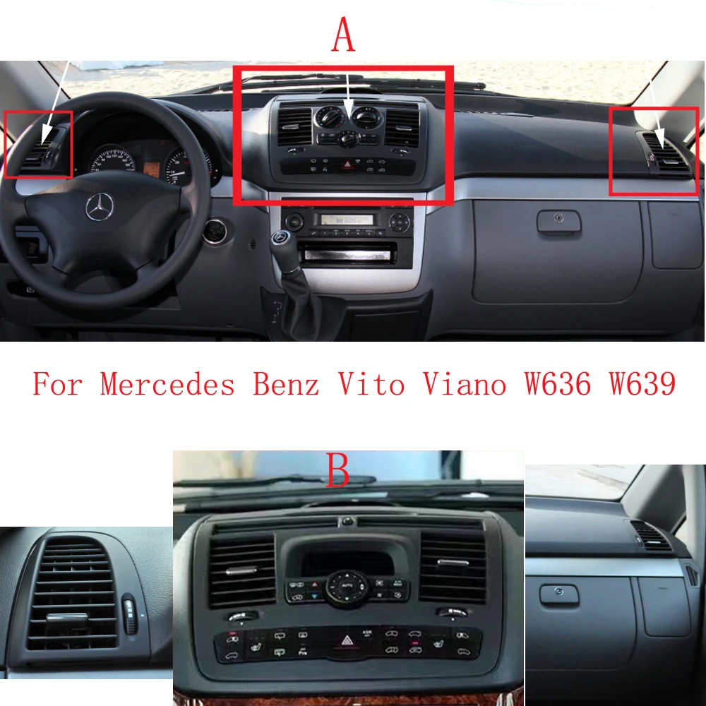 

Front Dash Central Left Right Air Conditioner Ac Vent Grill Cover For Mercedes Benz Vito Viano W636 W639 6368300300 6368300200