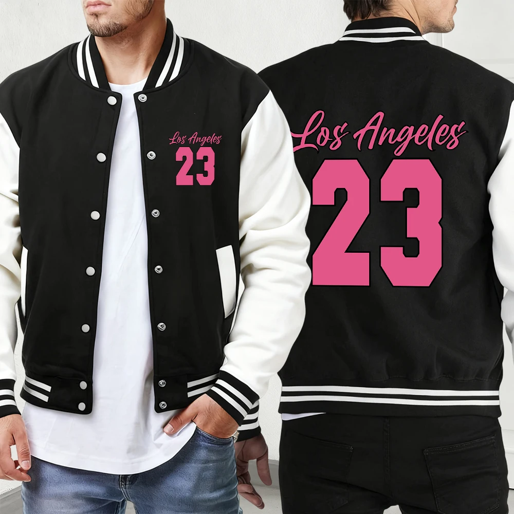 

Chicago Number 24 Letter Print Mens Fashion Baseball Jersey Sport Button Jackets Oversized Retro Veste Street Autumn Menswear